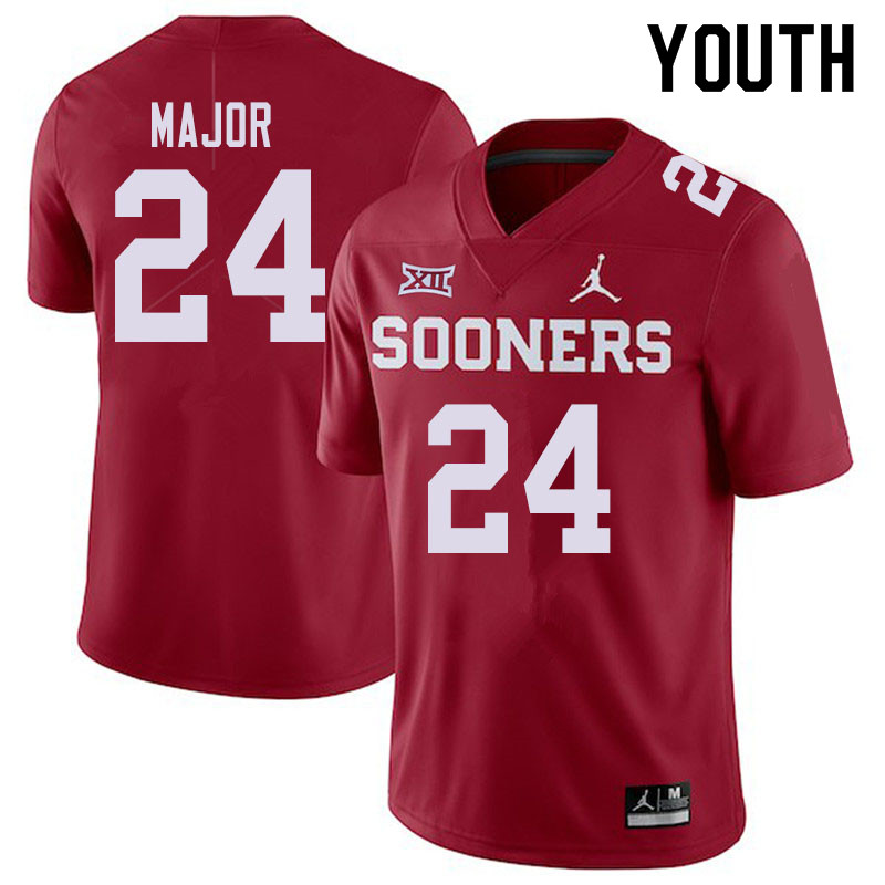 Jordan Brand Youth #24 Marcus Major Oklahoma Sooners College Football Jerseys Sale-Crimson